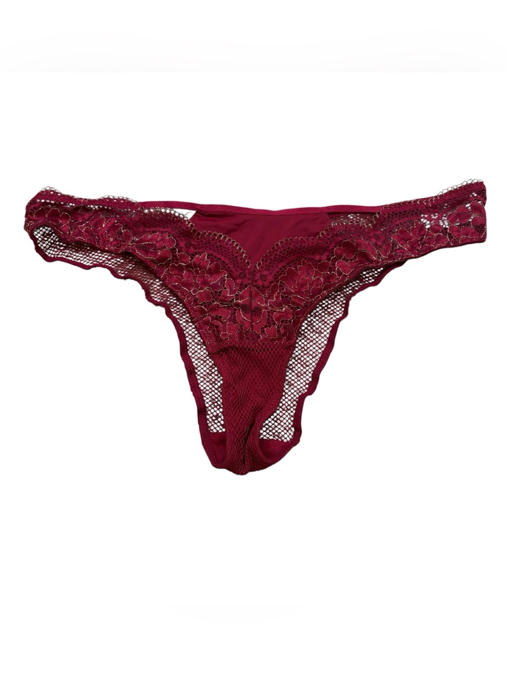 Ladies Adore Me Brand Red Lace and Sheer‎ Mesh Panties Size 1X